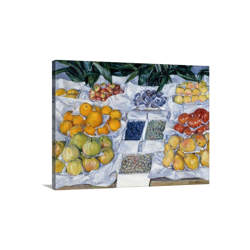 Fruit Displayed On A Stand By Gustave Caillebotte Wall Art - Canvas - Gallery Wrap