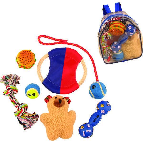 8 Piece Backpack Pet Toy Set
