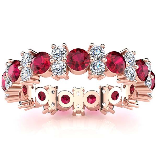 Garland Ruby And Diamond Ring - Rose Gold
