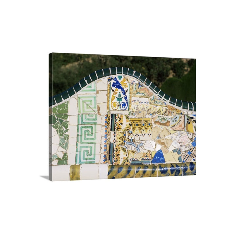 Gaudi's Mosaics Guell Park Barcelona Catalonia Spain Europe Wall Art - Canvas - Gallery Wrap