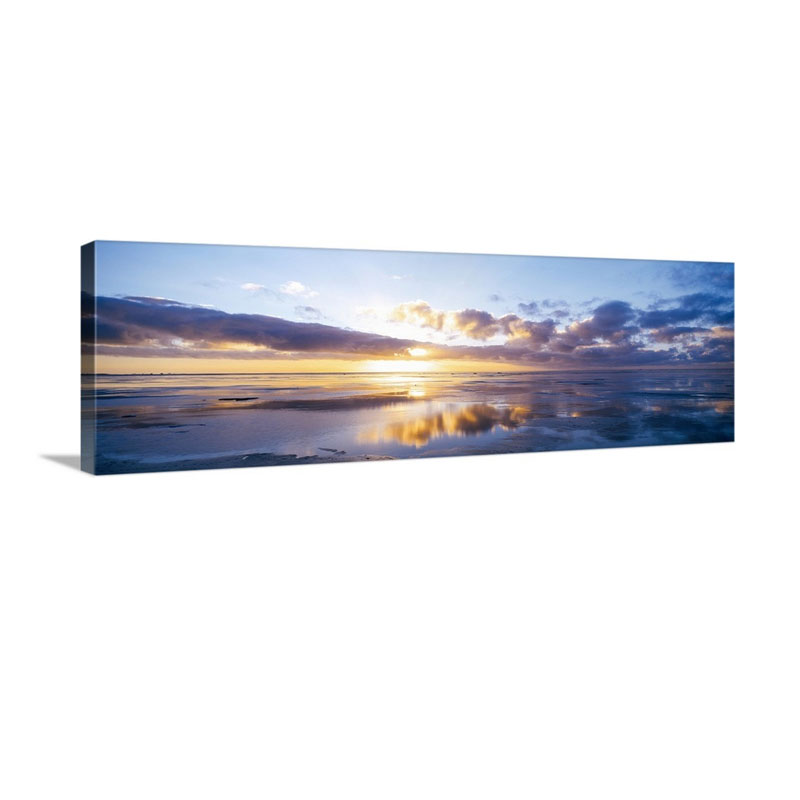 Germany North Sea Sunrise On Beach Wall Art - Canvas - Gallery Wrap