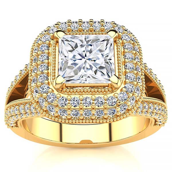 Gianna Moissanite Ring - Yellow Gold