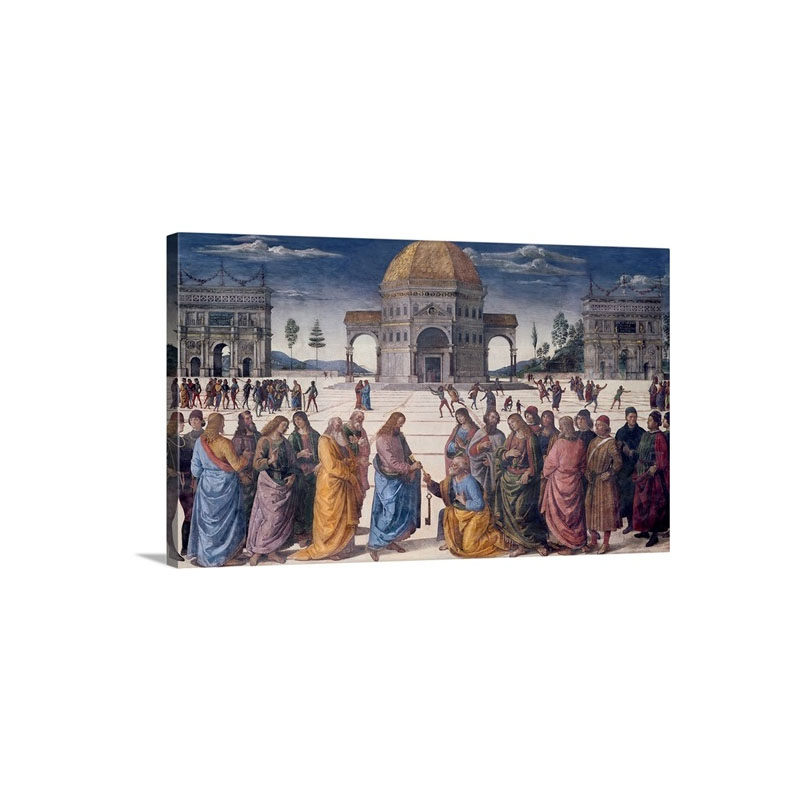 Giving Of The Keys To St Peter from The Sistine Chapel 1481 Wall Art - Canvas - Gallery Wrap