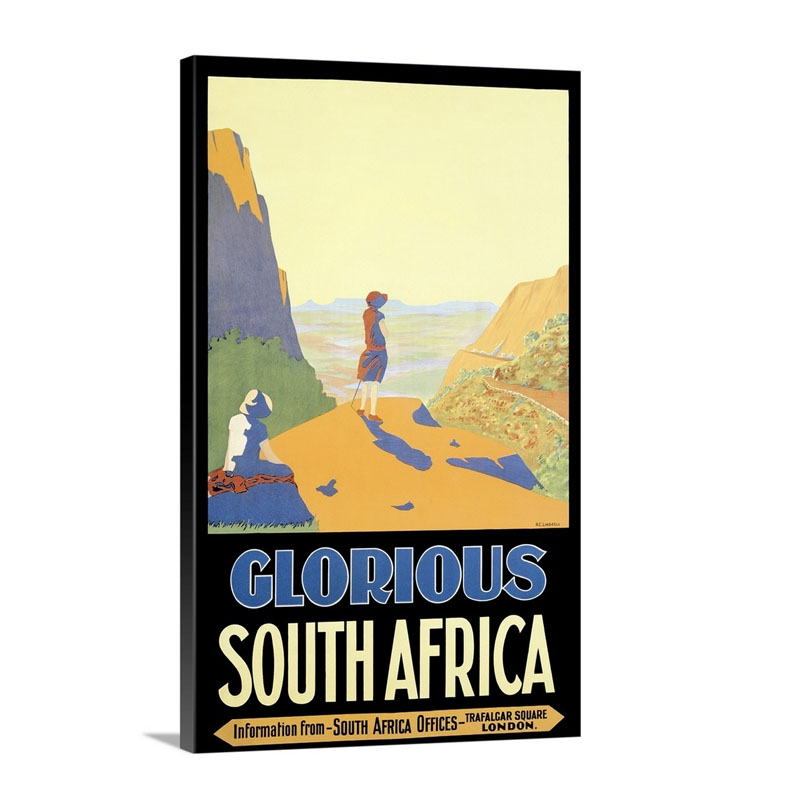 Glorious South Africa Vintage Poster By H C Lindsell Wall Art - Canvas - Gallery Wrap