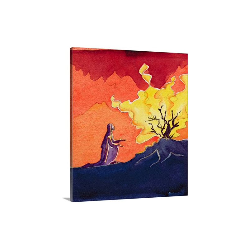 God Speaks To Moses From The burning Bush 2004 Wall Art - Canvas - Gallery Wrap