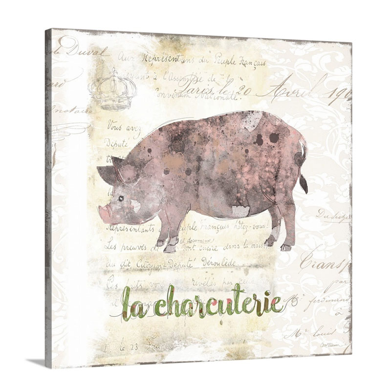 Golden Cuisine Pig Wall Art - Canvas - Gallery Wrap