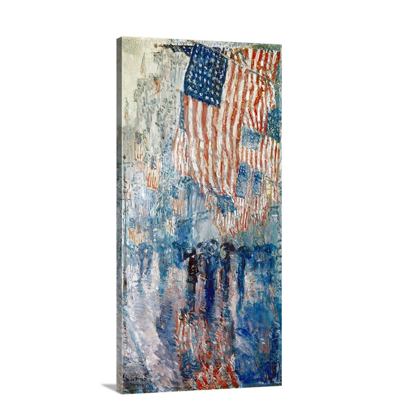 Hassam Avenue In The Rain Wall Art - Canvas - Gallery Wrap