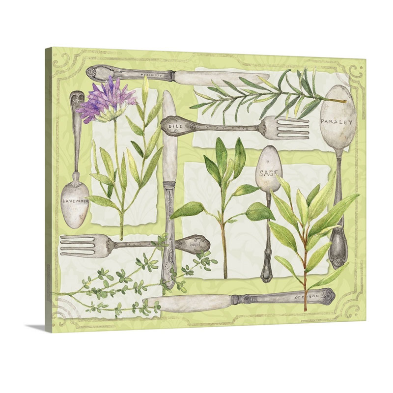 Herb Place Setting Wall Art - Canvas - Gallery Wrap