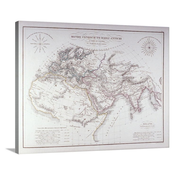 Historical Map Of The Known World Wall Art - Canvas - Gallery Wrap
