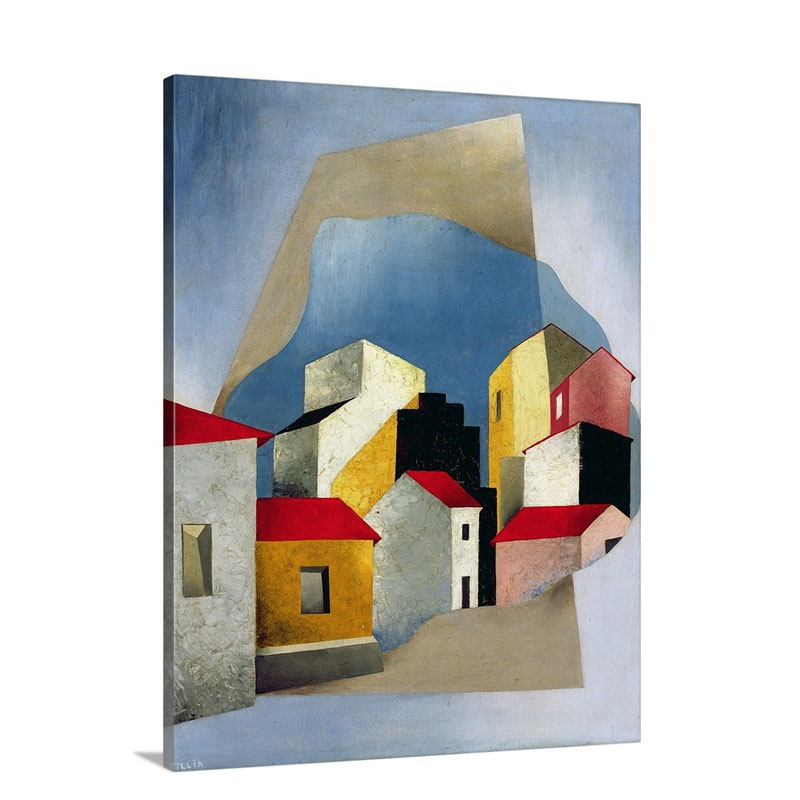 Houses At Lerici 1932 33 Wall Art - Canvas - Gallery Wrap