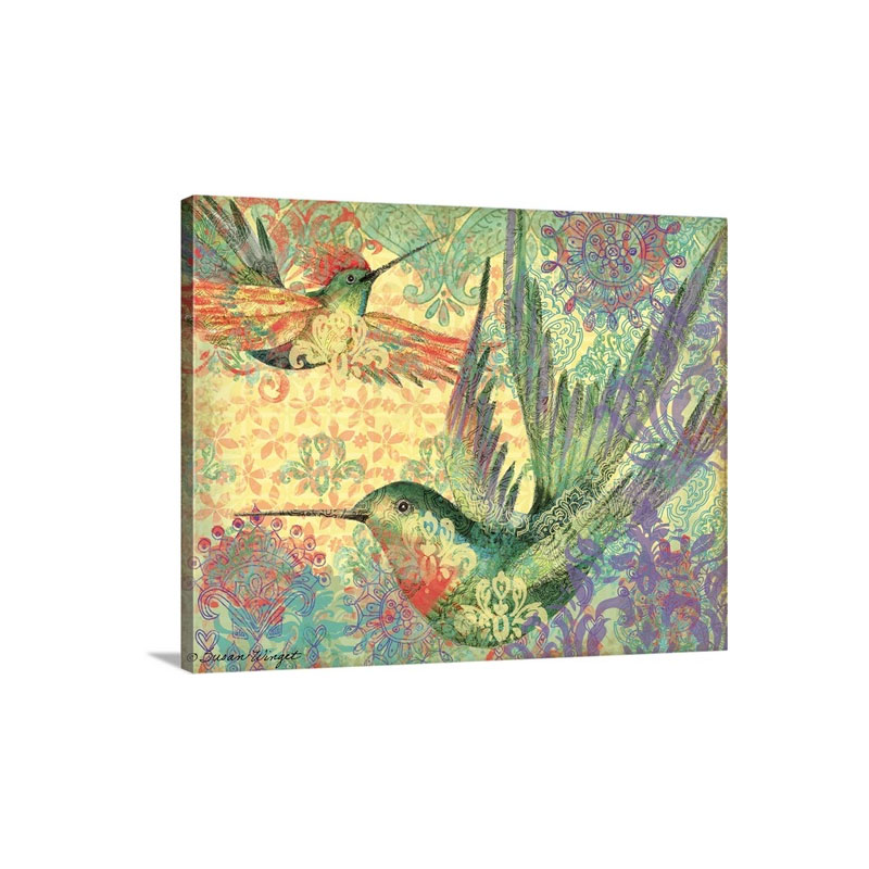 Hummingbird Mosaic Wall Art - Canvas - Gallery Wrap