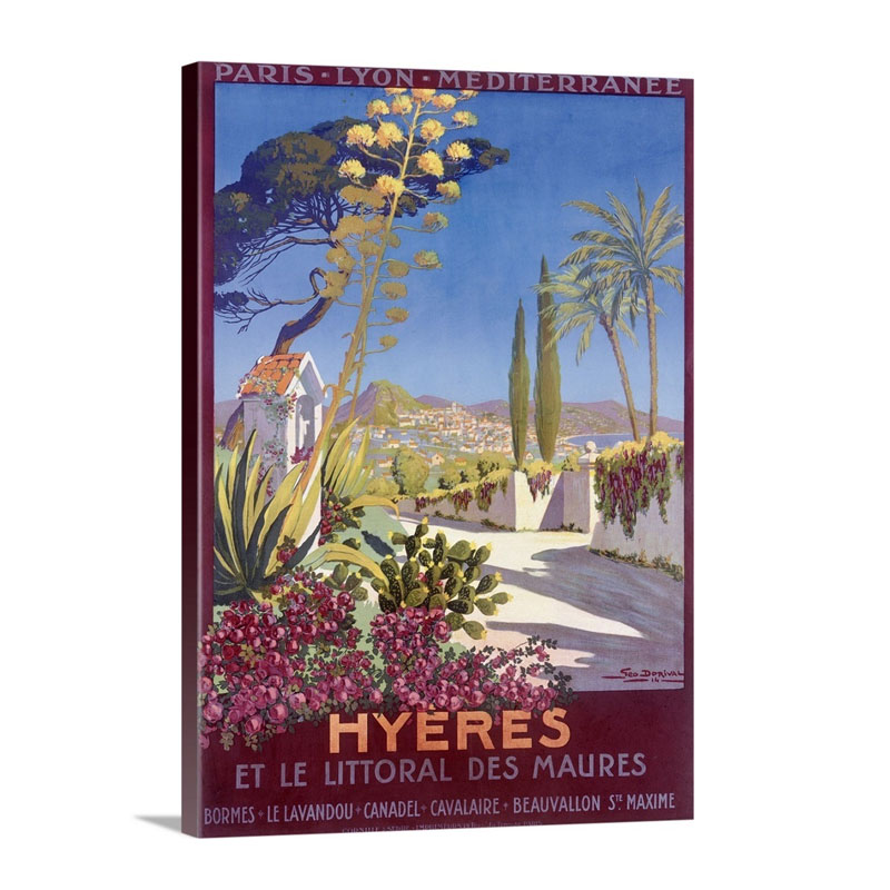 Hyeres French Riviera Vintage Poster By Georges Dorival Wall Art - Canvas - Gallery Wrap