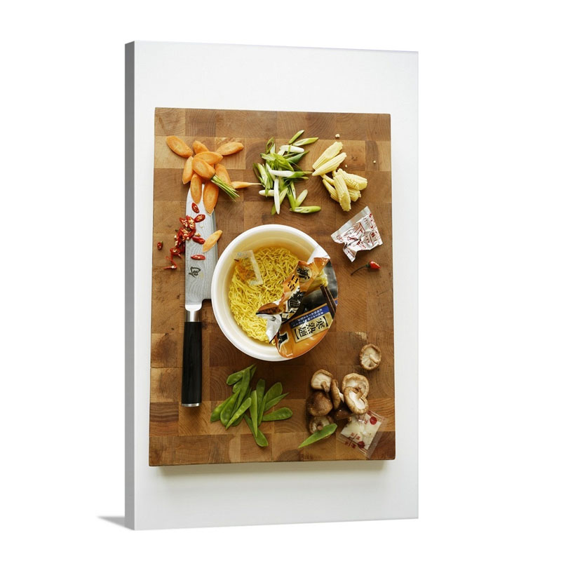 Instant Asian Soup With Ingredients Wall Art - Canvas - Gallery Wrap