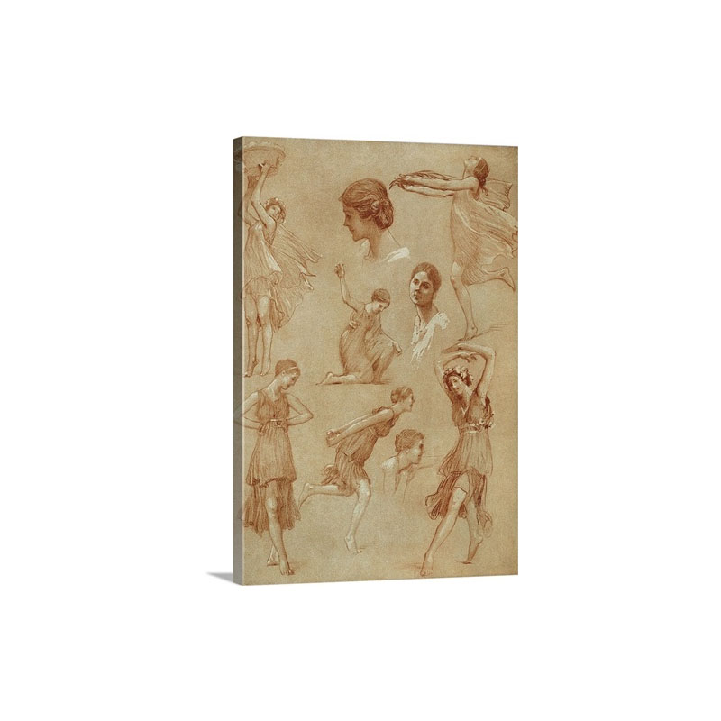 Isadora Duncan Dancing 1918 Sketches Made Wall Art - Canvas - Gallery Wrap