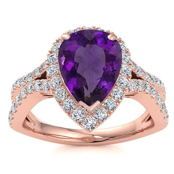 Jasmine Amethyst Ring - Rose Gold