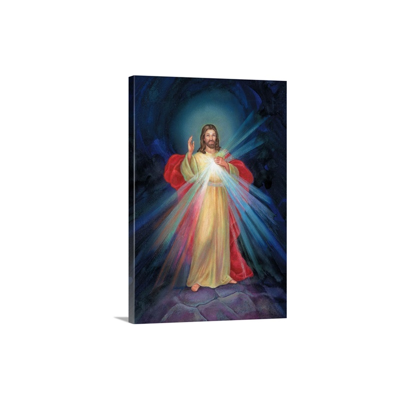 Jesus With Light Coming From His Chest Wall Art - Canvas - Gallery Wrap
