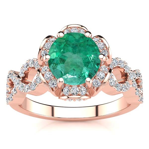 Katie Emerald Ring - Rose Gold