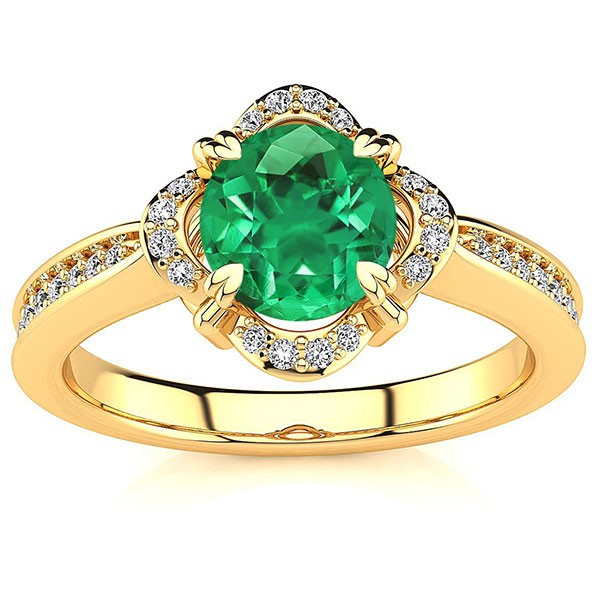 Luna Emerald Ring - Yellow Gold