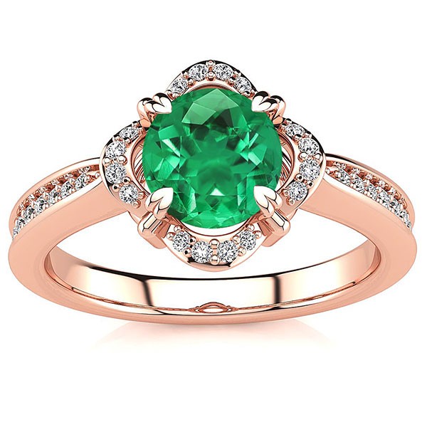 Luna Emerald Ring - Rose Gold