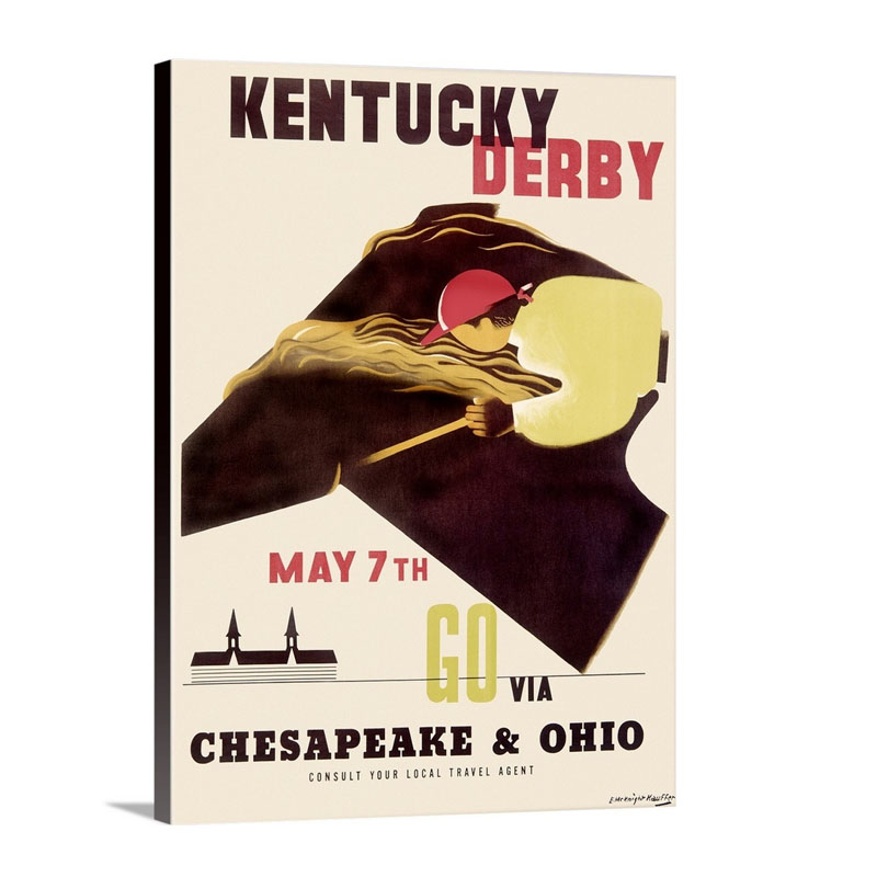 Kentucky Derby Horse Racing Vintage Poster Wall Art - Canvas - Gallery Wrap
