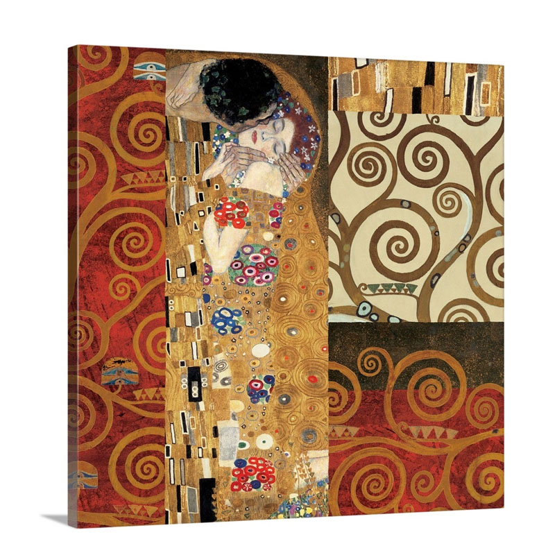 Klimt Details The Kiss Wall Art - Canvas - Gallery Wrap