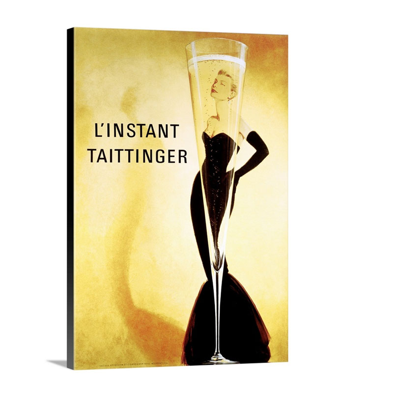 LInstant Taittinger Vintage Poster Wall Art - Canvas - Gallery Wrap