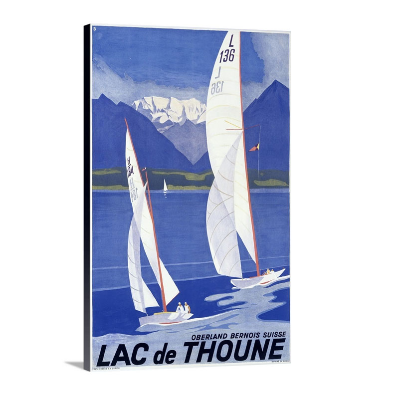 Lac De Thoune Vintage Poster By Otto Baumberger Wall Art - Canvas - Gallery Wrap