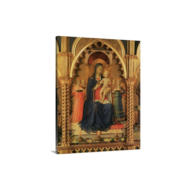 Lady Madonna With Child Wooden Frame Wall Art - Canvas - Gallery Wrap