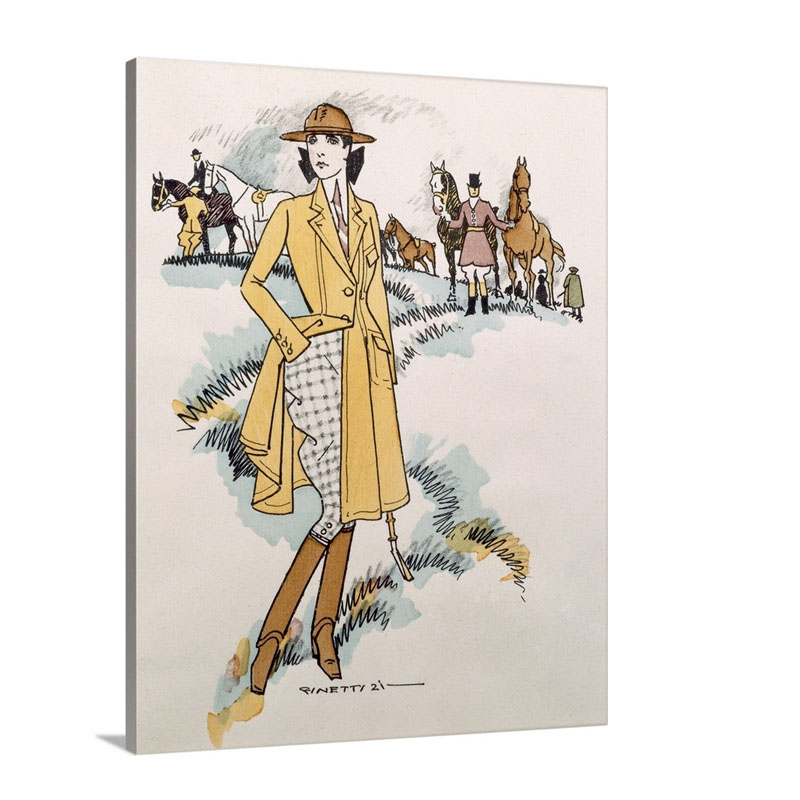 Lady's Equestrian Wear 1921 Wall Art - Canvas - Gallery Wrap