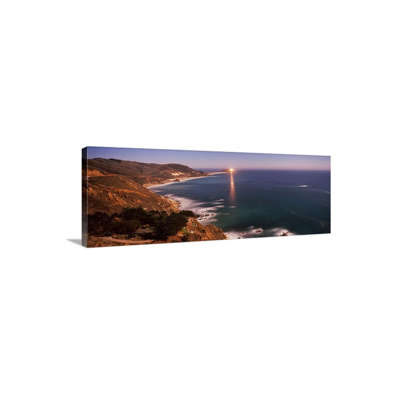 Lighthouse Lit Up At Night Big Sur California Wall Art - Canvas - Gallery Wrap