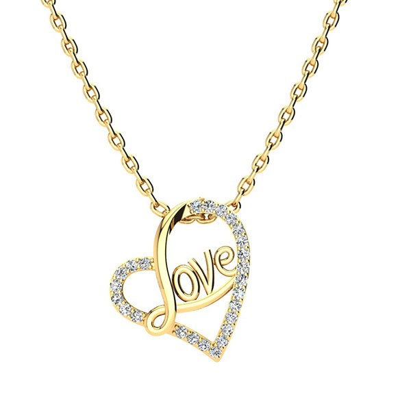 Love Diamond Necklace - Yellow Gold