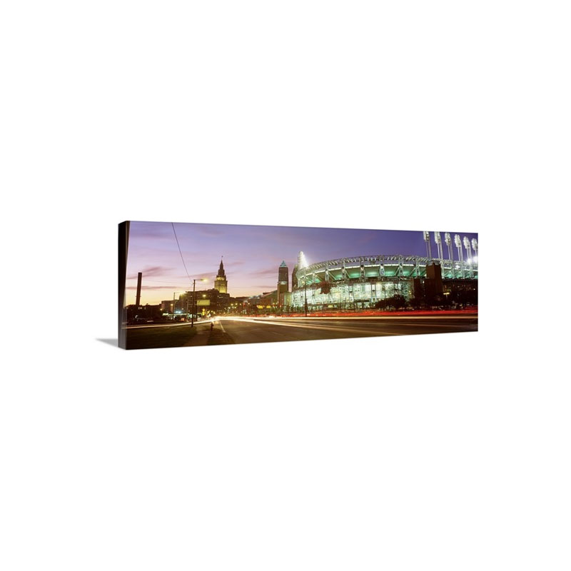 Low Angle View Of A Baseball Stadium Jacobs Field Cleveland Ohio Wall Art - Canvas - Gallery Wrap