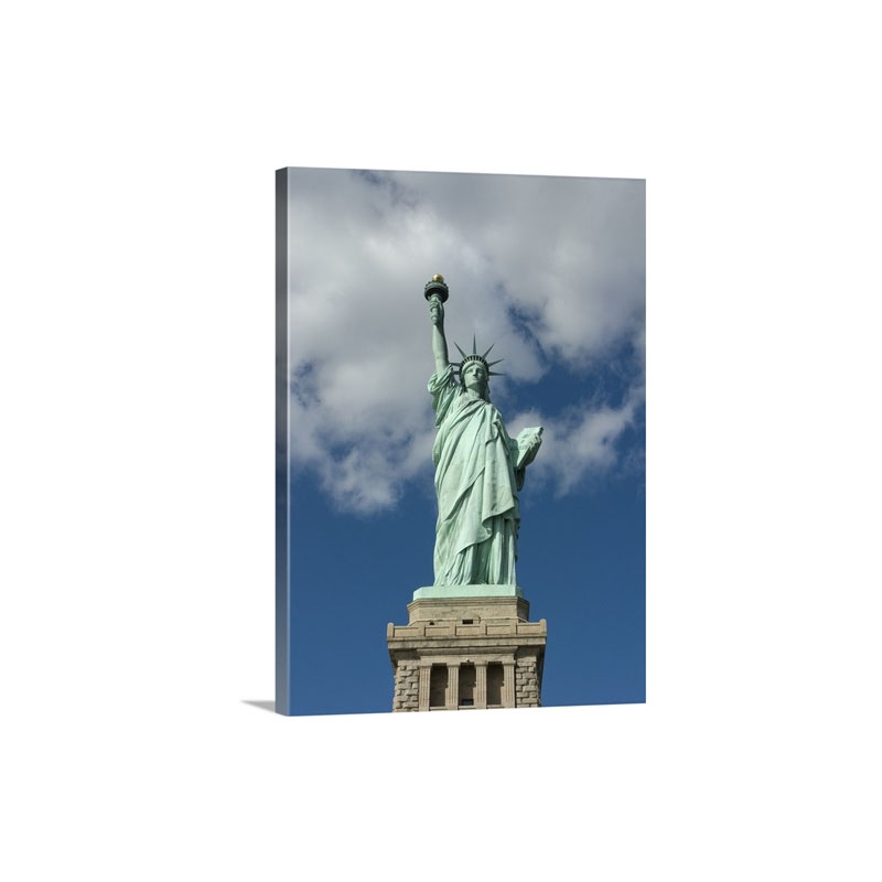 Low Angle View Of A Statue Statue Of Liberty Liberty Island New York Harbor New York City New York State Wall Art - Canvas - Gallery Wrap