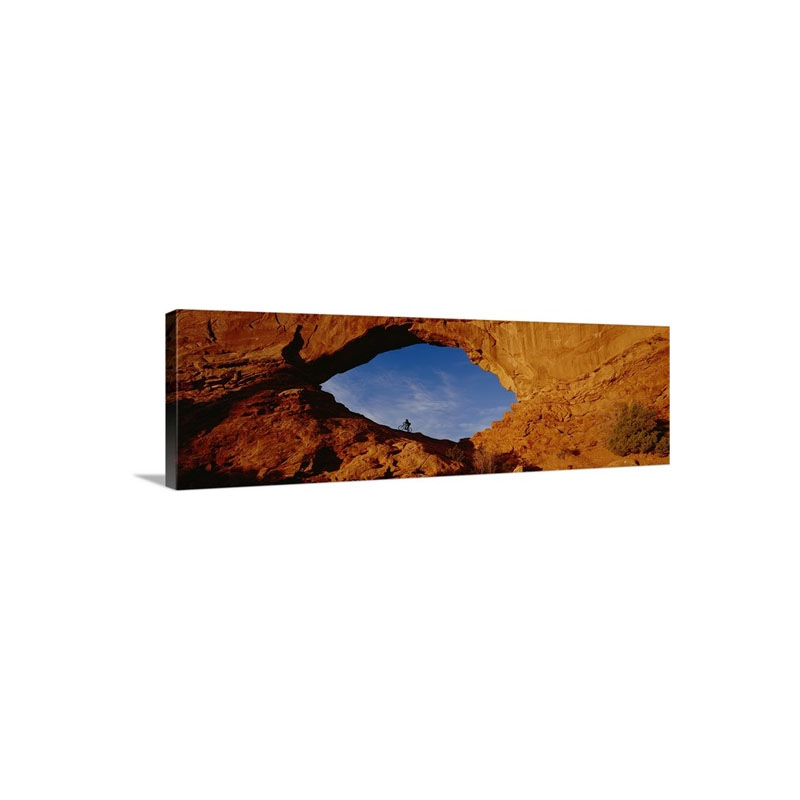 Low Angle View Of Person Mountain Biking Utah Wall Art - Canvas - Gallery Wrap