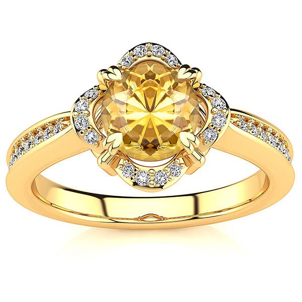 Luna Yellow Citrine Ring - Yellow Gold
