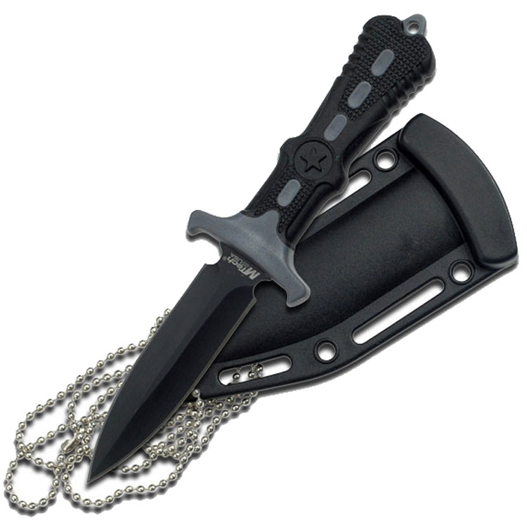 MTech 6.5 in. Stainless Steel Fixed Blade Hunting Survival Knife Nylon Fiber Handle
