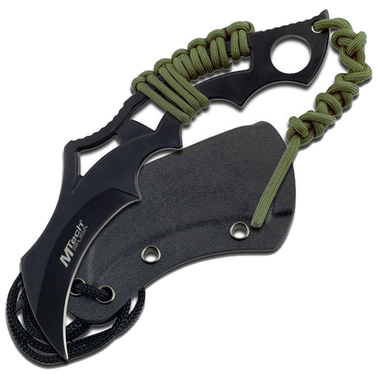 MTech 8 in. Stainless Steel Full Tang Hunting Tactical Knife Cord Wrapped Handle