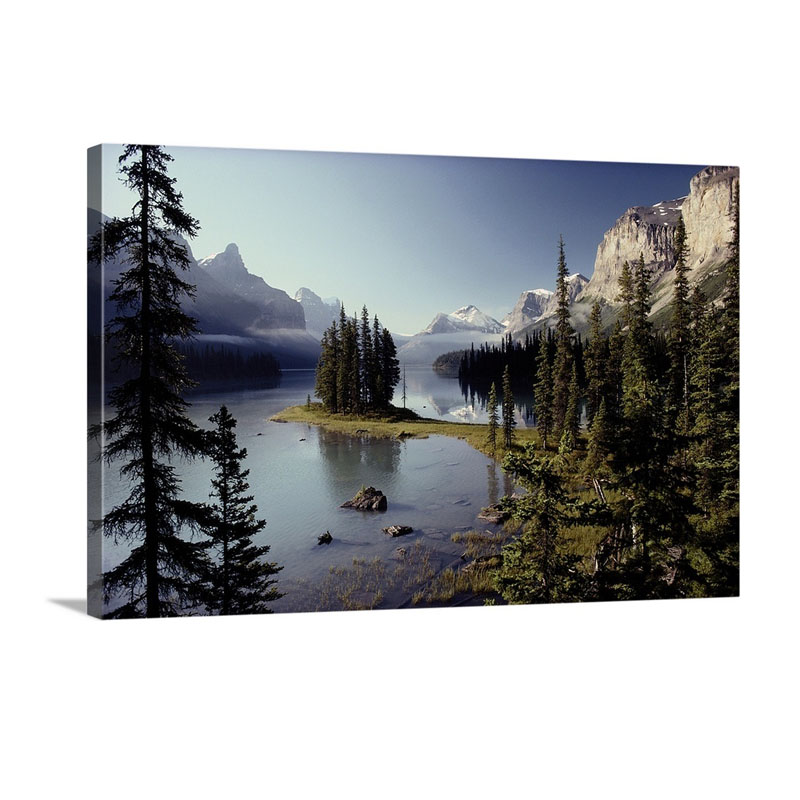 Maligne Lake Which Is The Largest And Deepest Lake In Alberta's Jasper National Park Canada Wall Art - Canvas - Gallery Wrap