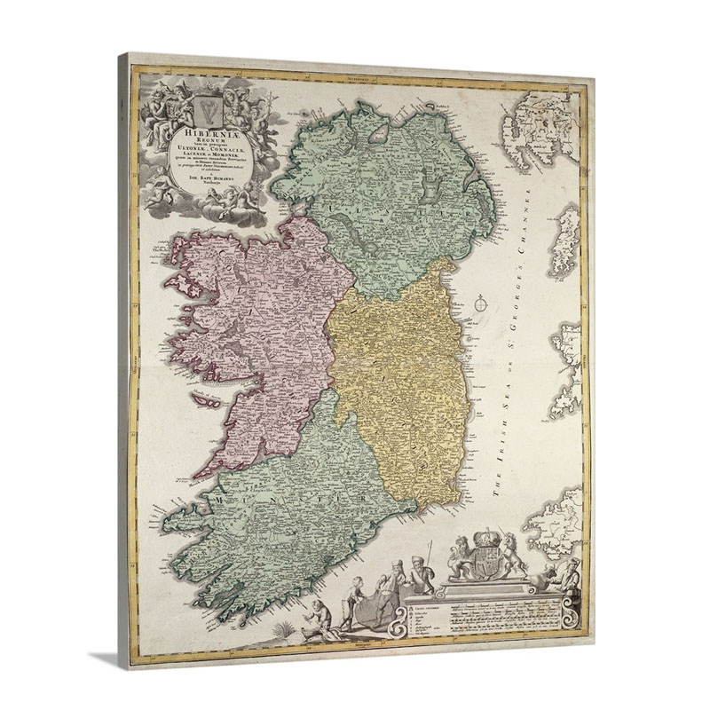 Map Of Ireland Wall Art - Canvas - Gallery Wrap