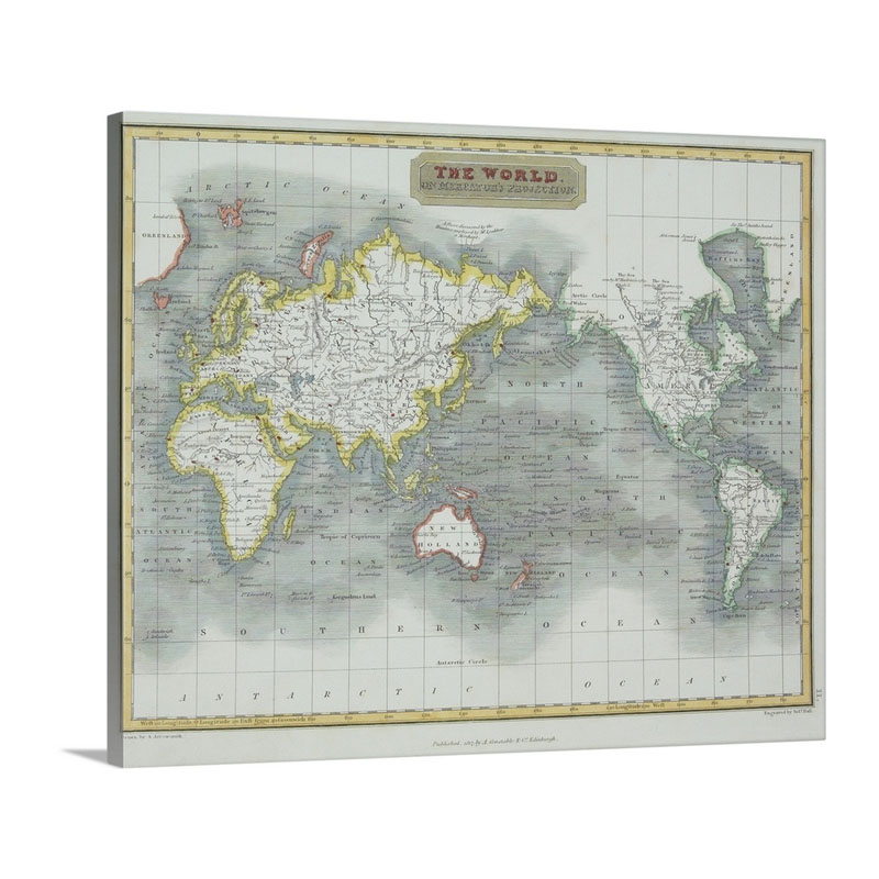 Map Of The World Wall Art - Canvas - Gallery Wrap