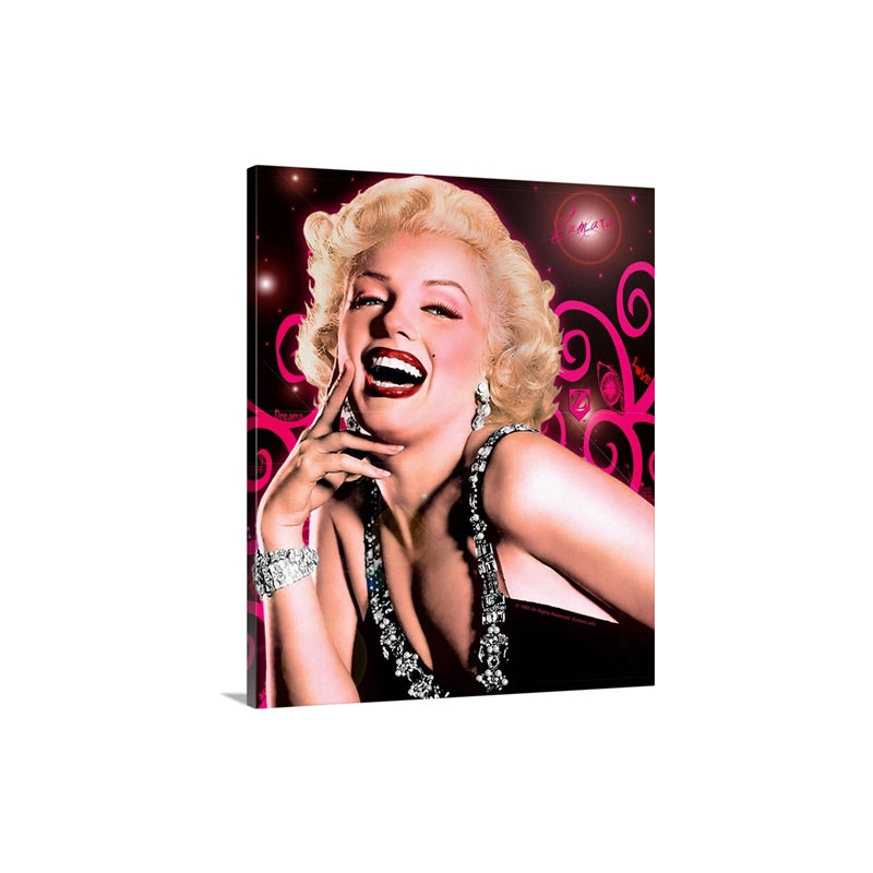 Marilyn Monroe Pink Swirls Wall Art - Canvas - Gallery Wrap
