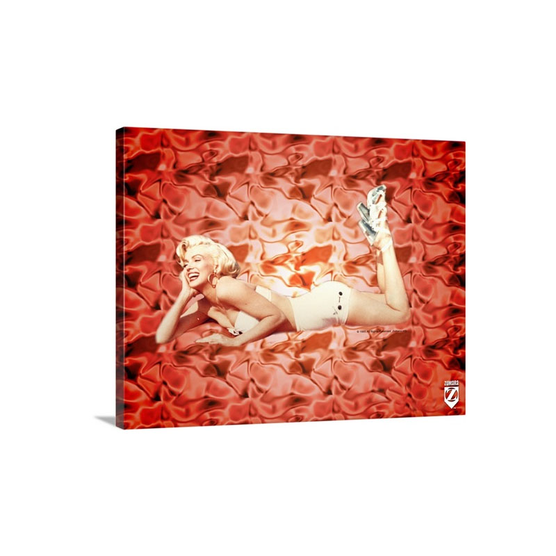 Marilyn Monroe Red Silk Wall Art - Canvas - Gallery Wrap