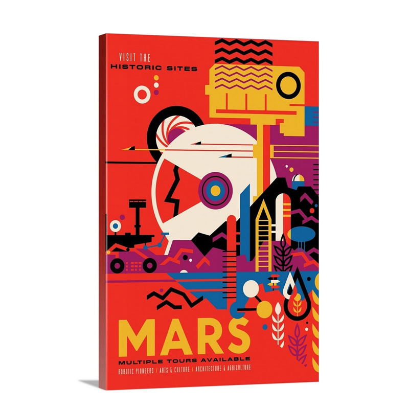Mars JPL Travel Poster Wall Art - Canvas - Gallery Wrap