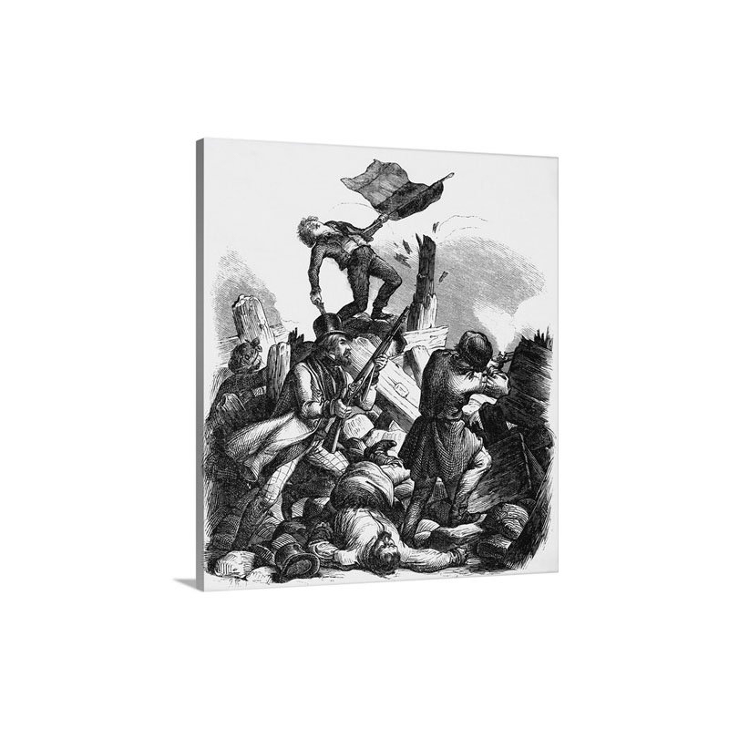 Men Fighting At Barricades In Berlin By Kirchoff Wall Art - Canvas - Gallery Wrap