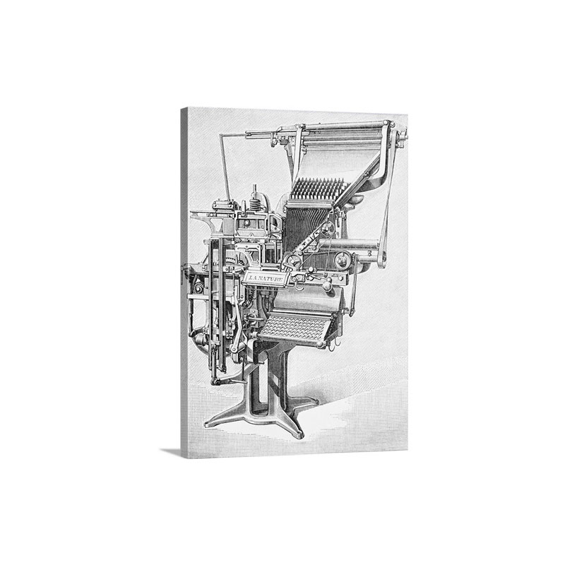 Mergenthaler's Linotype Machine 1885 Wall Art - Canvas - Gallery Wrap