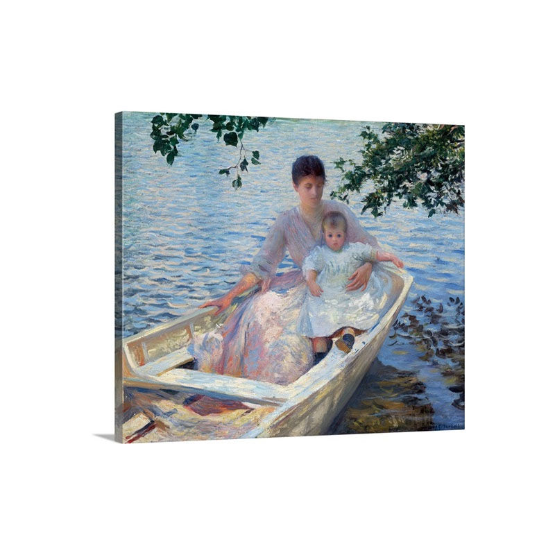 Mother And Child In A Boat By Edmund Charles Tarbell Wall Art - Canvas - Gallery Wrap