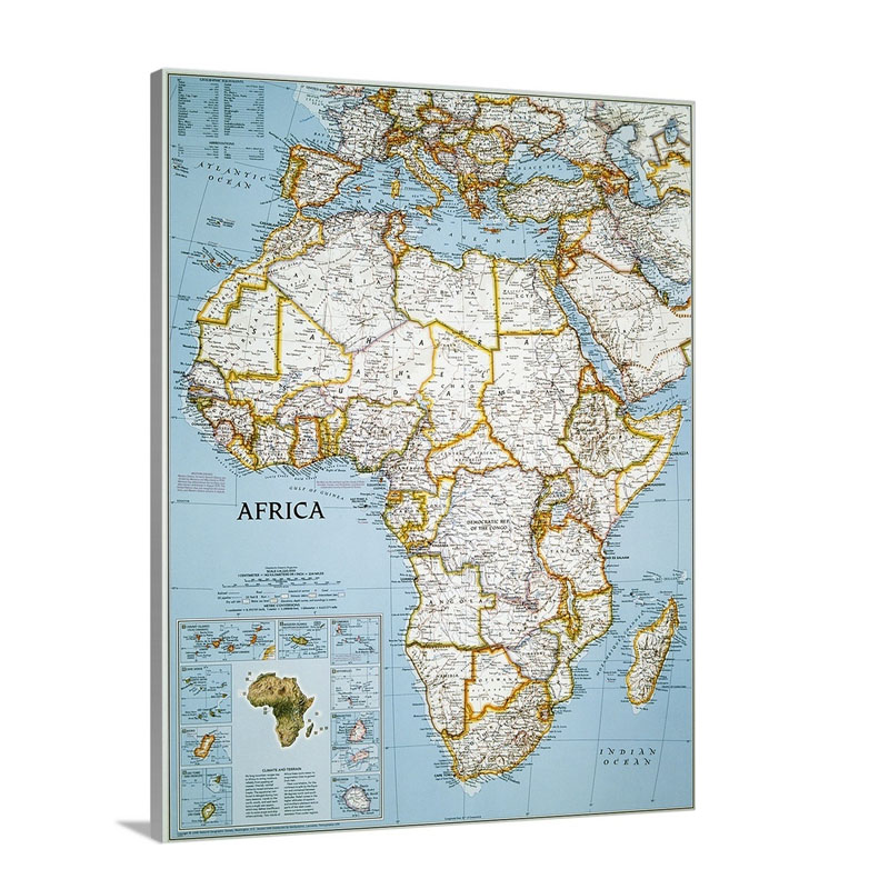 National Geographic Political Map Of Africa Wall Art - Canvas - Gallery Wrap