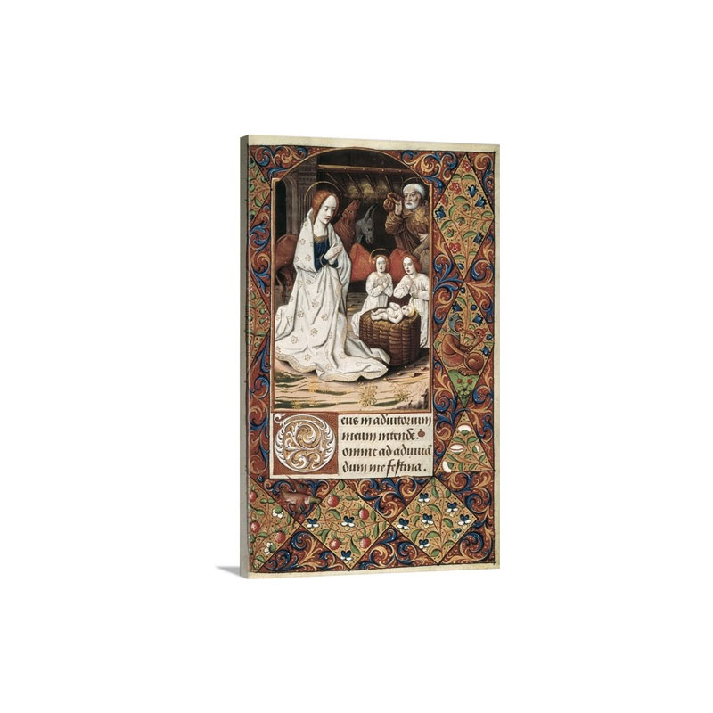 Nativity Of Christ 16th Century Book Of Hours For Charles V French Miniature Painting Wall Art - Canvas - Gallery Wrap