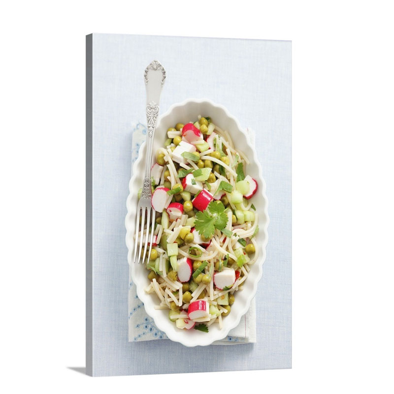 Noodle Salad With Surimi Cucumber Peas And Coriander Wall Art - Canvas - Gallery Wrap