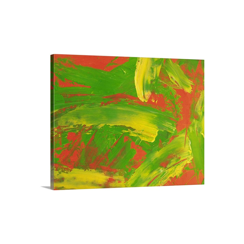 Oil Painting In Orange And Yellow Colors Front View Wall Art - Canvas - Gallery Wrap